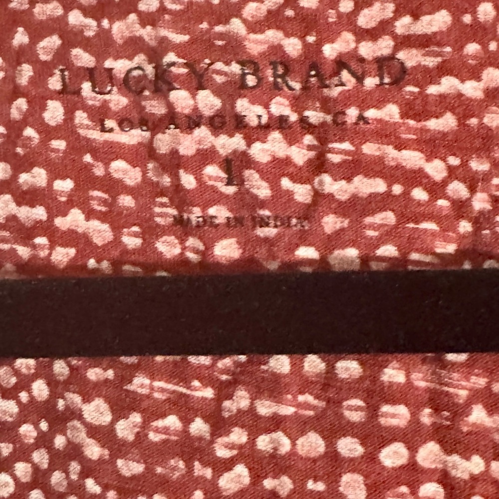 Lucky Brand Red and Cream 3/4 Sleeve Top - Picture 3 of 3